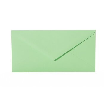 Enveloppes DIN longues - 11x22 cm - vert clair avec rabat triangulaire