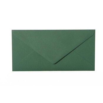 Briefumschläge DIN lang - 11x22 cm - Dunkelgrün mit Dreieckslasche