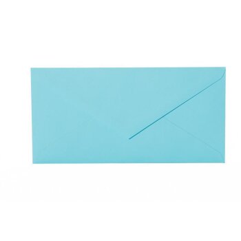 Enveloppes DIN longues - 11x22 cm - bleues avec rabat...