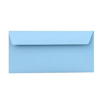 25 DIN long envelopes with adhesive strips (without window) 4.33 x 8.66 in light blue