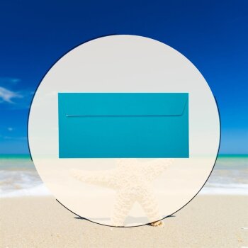 25 enveloppes DIN longues avec bandes adhésives (sans fenêtre) 11x22 cm bleu
