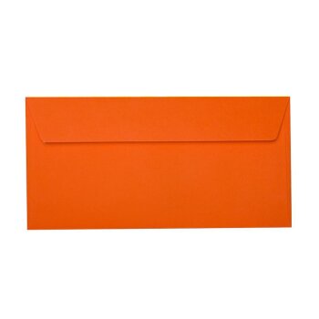 25 DIN long envelopes with adhesive strips (without window) 4.33 x 8.66 in orange
