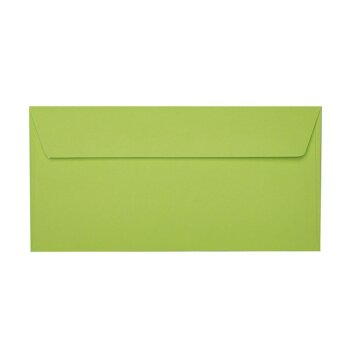 25 enveloppes DIN longues avec bandes adhésives (sans fenêtre) 11x22 cm vert pomme