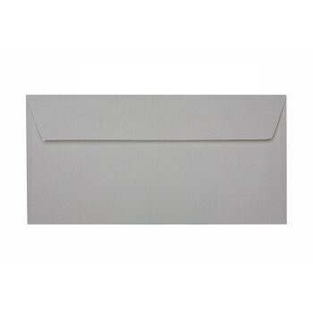 25 enveloppes DIN longues avec bandes adhésives (sans fenêtre) 11x22 cm gris foncé