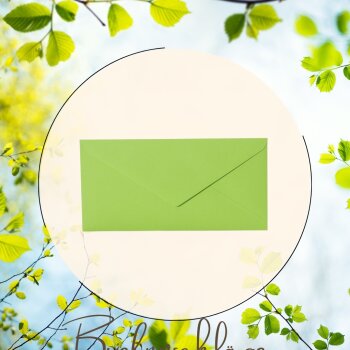 Envelopes DIN long - 4,33 x 8,66 in - apple green with a triangular flap