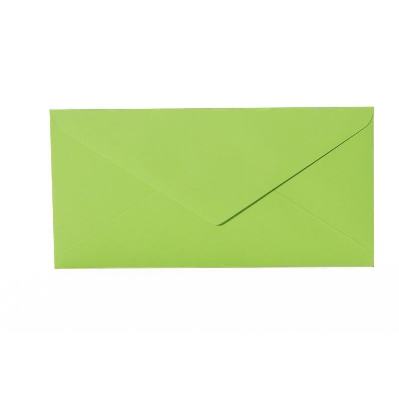 Briefumschläge DIN lang - 11x22 cm - Grasgrün mit Dreieckslasche