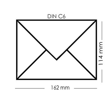 Trauerbriefumschläge DIN C6 - 114x162 mm gefüttert mit schwarzem 2 mm Rahmen 25 Stück